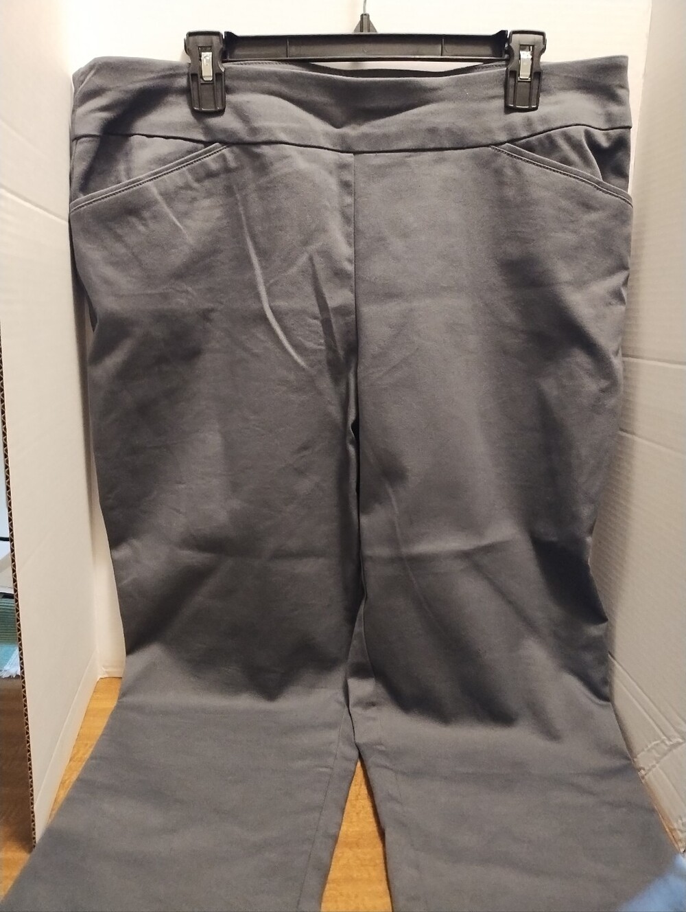 Croft & Barrow Stretch Knit Wide-Leg Pants in Slate Gray